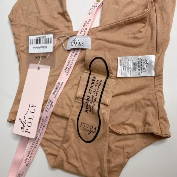 NWT OH POLLY Halter Bodysuit "Mocha" US 2 (UK 6) - Picture 5 of 5